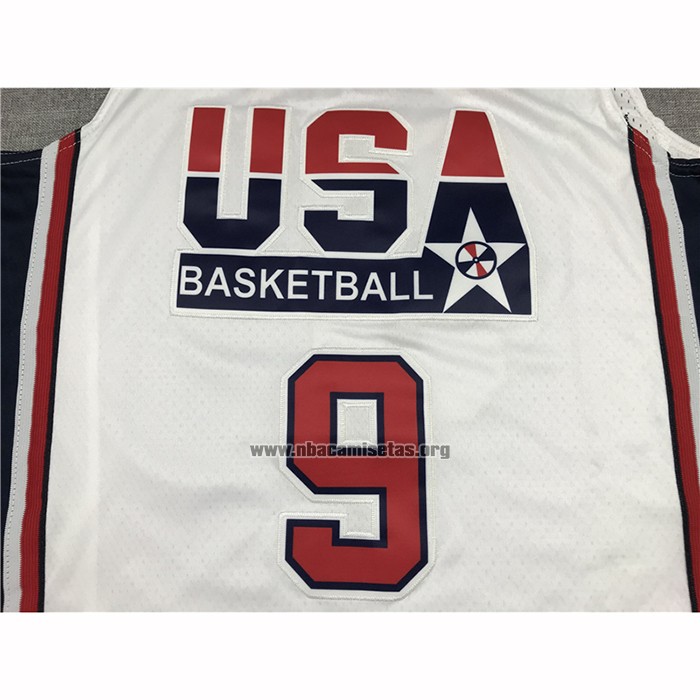 Camiseta USA 1992 Michael Jordan NO 9 Blanco